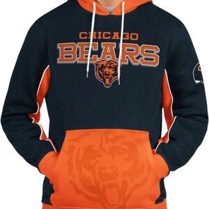 Chicago Bears Men's Navy & Orange Pullover Hoodie- NWT